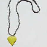 Grey Necklace with Yellow Heart