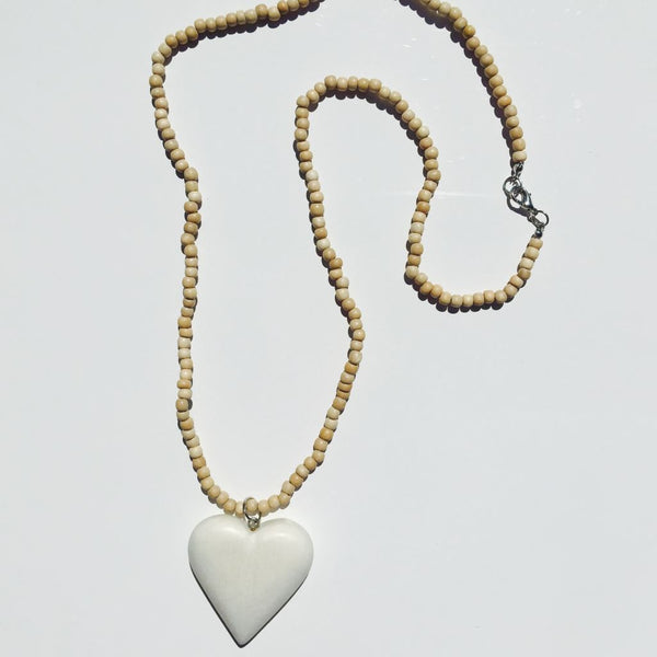 Natural Necklace with White Heart